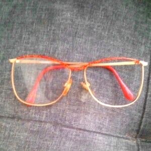 Vintage Red and Gold Glasses Vintage Frames Only